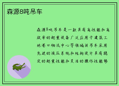 森源8吨吊车